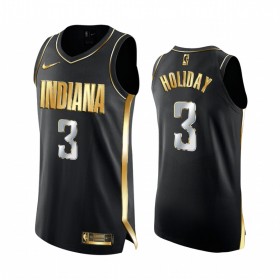 Maillot Basket Homme Indiana Pacers Aaron Holiday 3 2020-21 Noir Golden Edition Swingman